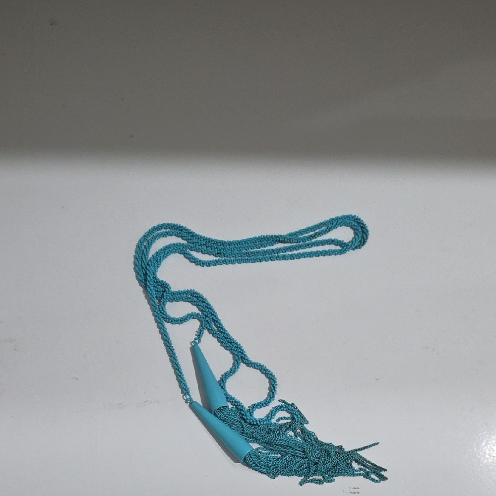 Turquoise Bead Fringe Necklace - Women Jewelry